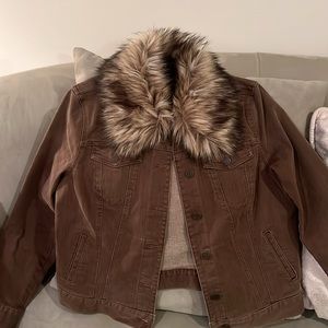 2 piece Lauren Ralph Lauren brown/taupe denim outfit.